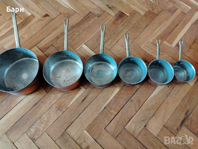 Стари медни тигани,тиган,касерола,тенджера-8бр., снимка 6 - Съдове за готвене - 52234591