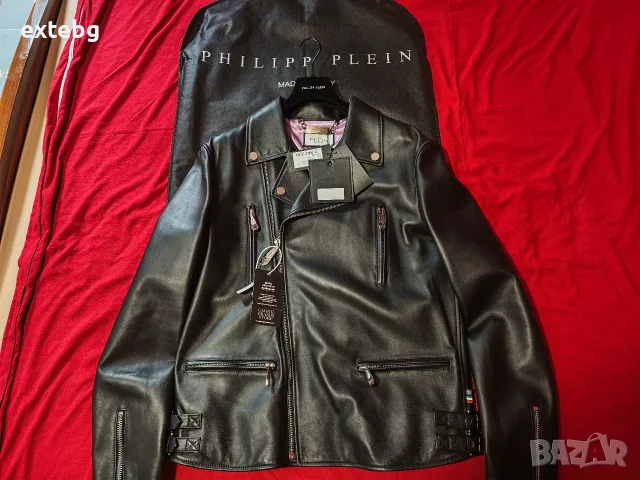 PHILIPP PLEIN оригинално ново рокерско кожено яке XXL, снимка 6 - Якета - 55878208