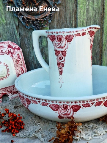 Boch Freres Keramis - aникварен сет тоалетни принадлежности , снимка 7 - Декорация за дома - 53123575