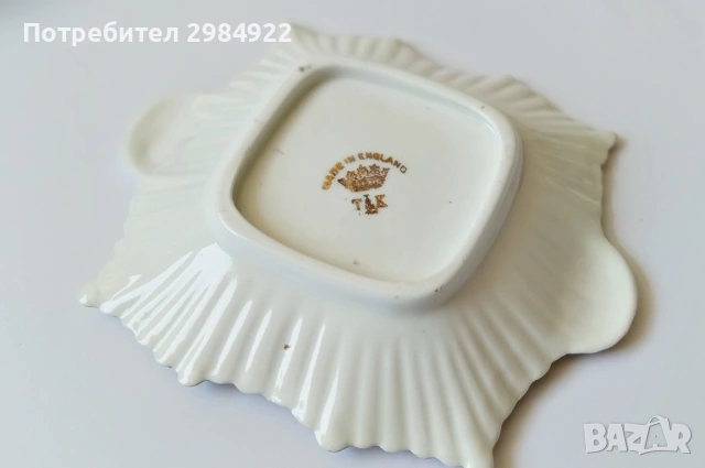 Винтидж чиния от фин костен порцелан с флорален мотив от Taylor and Kent, Стафордшир, Англия, снимка 4 - Антикварни и старинни предмети - 53449645