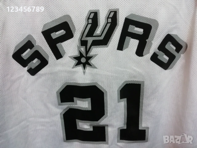San Antonio Spurs #21 Tim Duncan Champion 90s vintage оригинален потник NBA, снимка 5 - Тениски - 50911275