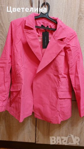 Ново цикламено сако/тренч с колан, снимка 2 - Сака - 35823706