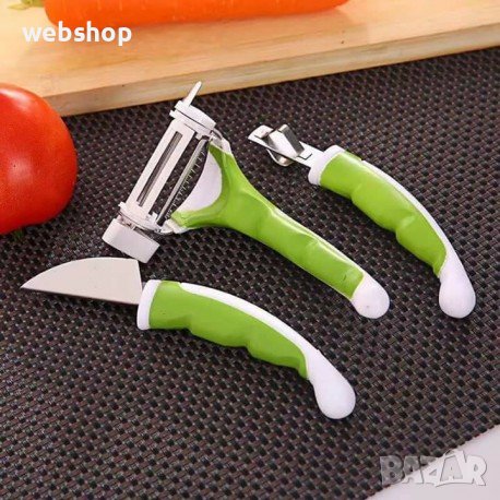 Белачка 3в1 + 2 броя ножове за декорация на плодове и зеленчуци