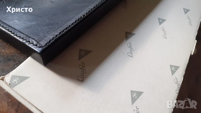 поставка за химикалка за бюро Лауфер Läufer Германия естествена кожа, цвят черен, ръчна изработка, снимка 9 - Други ценни предмети - 36325167