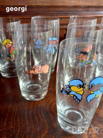 Ретро детски чаши от калиево стъкло , снимка 3 - Чаши - 36020912