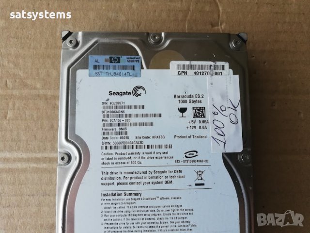 Хард диск Seagate Barracuda ES.2 1000GB ST31000340NS SATA 3.0Gb/s , снимка 2 - Твърди дискове - 41528694