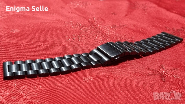 Метална верижка за часовник, черна , 22 мм , снимка 2 - Каишки за часовници - 53479278