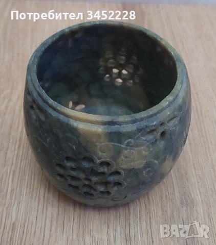 свещник от минерал гравиран за ценители , снимка 3 - Други - 53802527