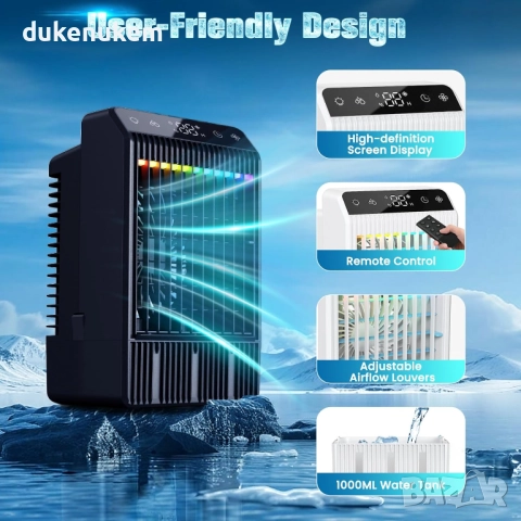 Мини климатик, резервоар 1000 ml, дистанционно управление, снимка 4 - Климатици - 52748421