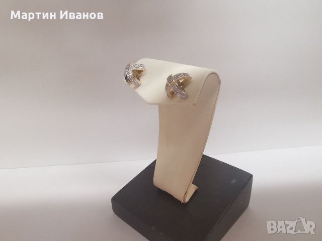 Златни обеци на винт , снимка 2 - Обеци - 35969781