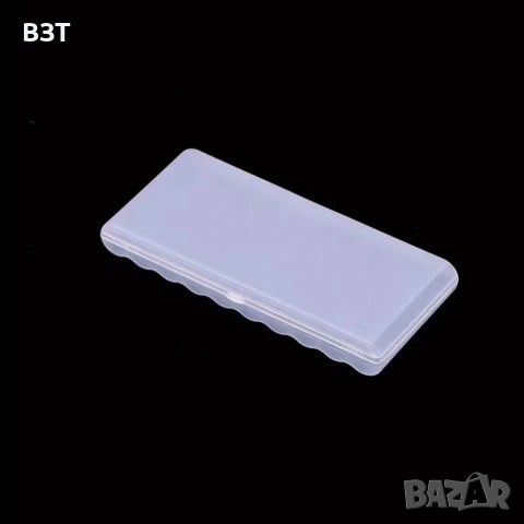 КУТИЯ ЗА СЪХРАНЕНИЕ НА 10 БРОЯ БАТЕРИИ AAA ПЛАСТМАСОВА ПРОЗРАЧНА БЯЛА, снимка 6 - Кутии за съхранение - 53433659