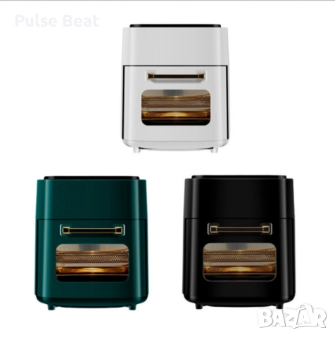 Фритюрник с горещ въздух (Air Fryer) – трислоен, супер голям капацитет . Черен и бял