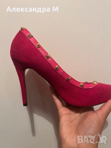 VALENTINO розови токчета имитация, снимка 2 - Дамски обувки на ток - 41068085