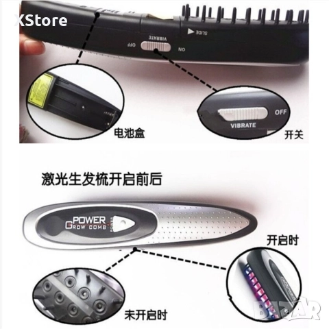 Лазерен гребен за стимулиране растежа на косата , снимка 4 - Други - 52593270