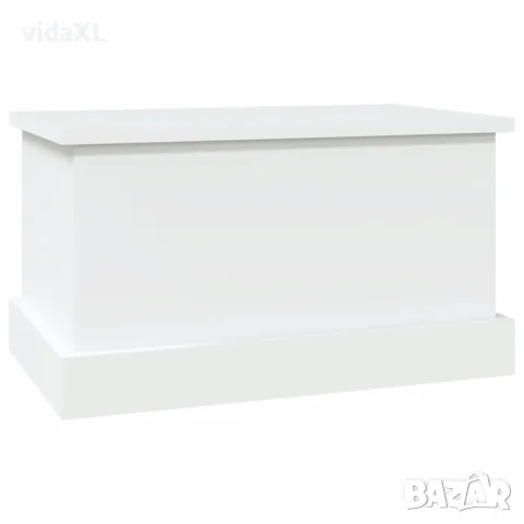 vidaXL Кутия за съхранение, бяла, 50x30x28 см, инженерно дърво, снимка 4 - Скринове - 56147964