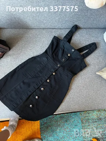 Сукман гащеризон H&M с копчета дънков черен, снимка 4 - Гащеризони - 48546767