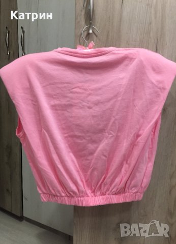 Блузка ,,Pink Barbie"с мотив верижка, размер S-M, 100 % памук, снимка 8 - Тениски - 41385343