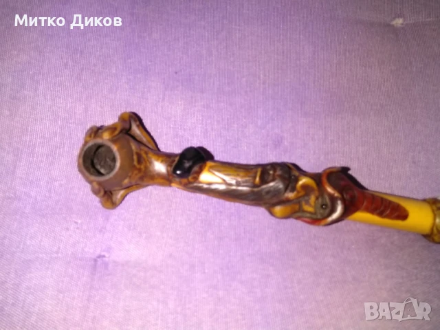 Дървена лула ръчна изработка 203мм като нова, снимка 2 - Лули - 51095196