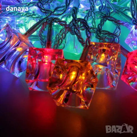 5404 Многоцветни коледни лампички Кубчета, 28 LED, 280 см, снимка 2 - Декорация за дома - 47814410