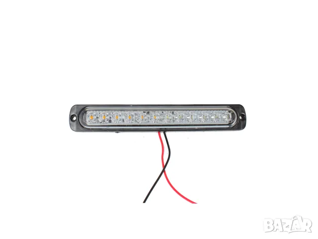 Мигащ LED габарит с рефлектор 12 LED 12-24V жълто-бял