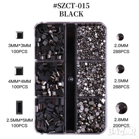 Палитра микс квадрат и кръг камъни Т28