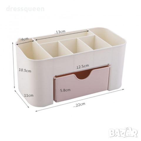 209 Луксозен настолен органайзер за козметика и бижута с много отделения и чекмедже, снимка 6 - Други стоки за дома - 44803181