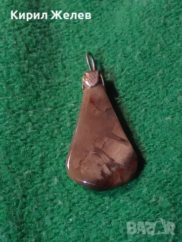 СКЪПОЦЕНЕН АРТ ДЕКО ФЛОРАЛНО РЪЧНО ОРНАМЕНТИРАН МЕДАЛЬОН ВИСУЛКА ОПУШЕН КВАРЦ 25340, снимка 7 - Антикварни и старинни предмети - 35596728