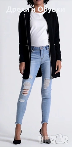 Черен издължен блейзър ZARA , снимка 12 - Сака - 51677831