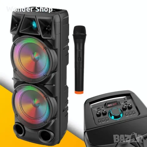 Bluetooth тонколона speaker ZQS-8210 2x8" 4800mAh. ✨