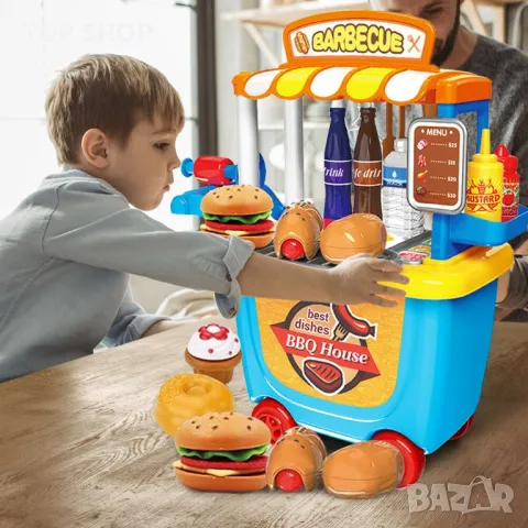 Детска количка за игра ФАСТ Фуд в комплект с аксесоари, снимка 11 - Образователни игри - 48507711