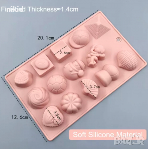 пирамида ангел снежен човек шапка топка силиконов молд форма формички за шоколадови бонбони гипс др