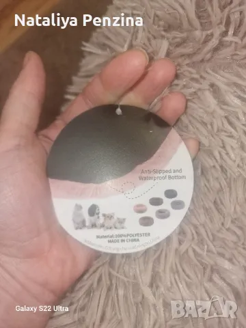 Пухкаво легло за животни, сиво, кръгло, 60 см, снимка 7 - За котки - 49067359