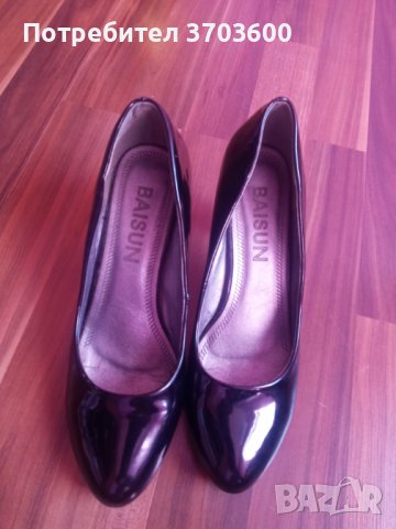 Черни обувки на ток , снимка 1 - Дамски обувки на ток - 41982182