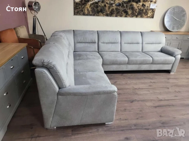 ПРОМОЦИЯ!!! Светло сив ъглов диван от плат PP-HS10002, снимка 11 - Дивани и мека мебел - 52826945