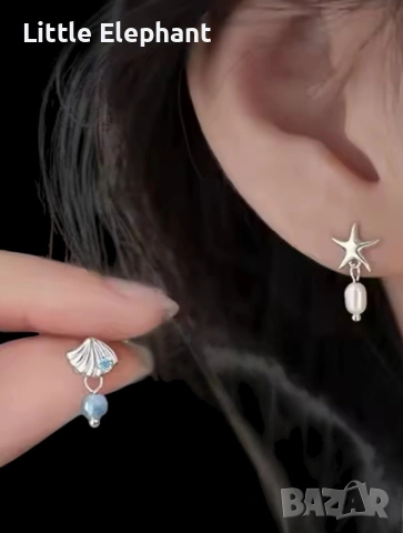 Pre order 🌊 Сребърни асиметрични обеци "Морско съкровище" с перли/нови