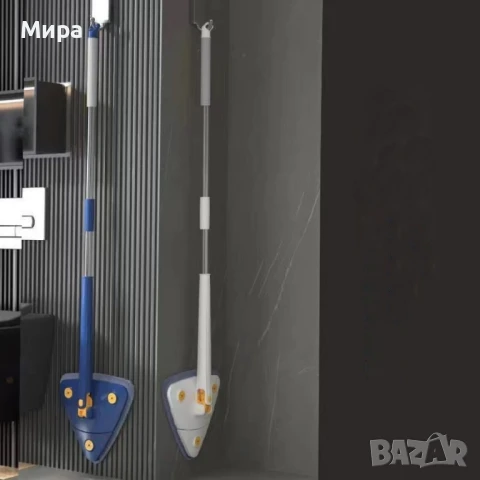 Разтегателен триъгълен MOP за почистване  360° с 3 парцала , снимка 2 - Мопове, кофи, четки и метли - 50545552