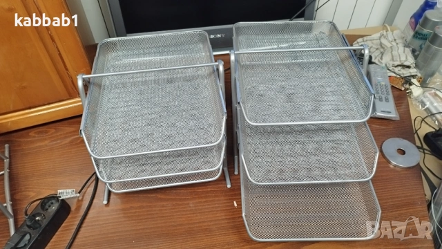 Поставка за документи - Метален органайзер за документи с 3 рафта, снимка 6 - Органайзери за бюро - 53117814