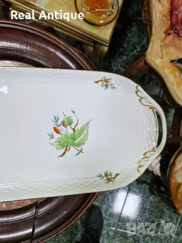 Голямо уникално антикварно колекционерско порцеланово плато Herend , снимка 6 - Декорация за дома - 47629136