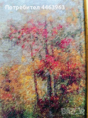 гоблен ,, След дъжда" 16,5/20 см, снимка 14 - Гоблени - 51230540