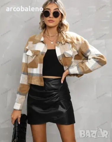 Дамско вълнено късо палто, 5цвята, снимка 15 - Якета - 39977405