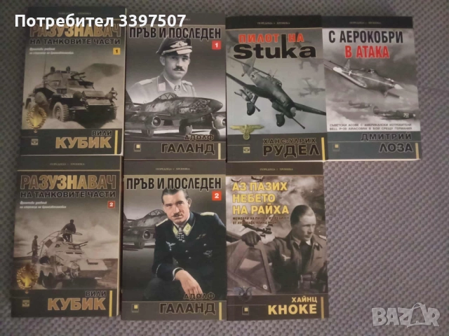 Книги Авиация Вили Кубик, Адолф Галанд, Хайнц Кноке, Ханс Рудел, Димитрий Лоза