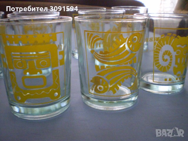 12стъклени чаши със знаци на зодии, снимка 5 - Други ценни предмети - 41435330