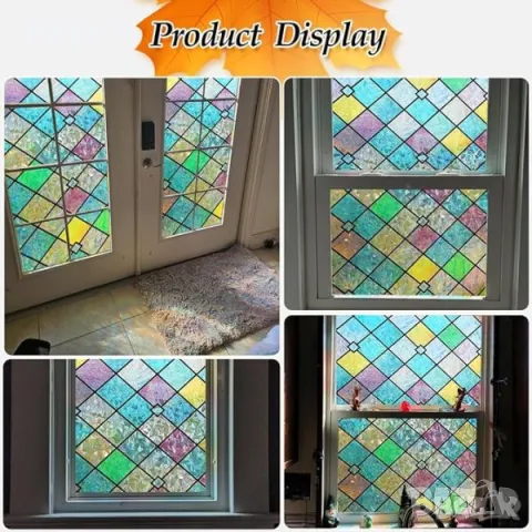 Zindoo Самозалепващо фолио за прозорци - Поверителност и декорация, UV Блокиране, 44.5x200см, снимка 5 - Други стоки за дома - 49810093