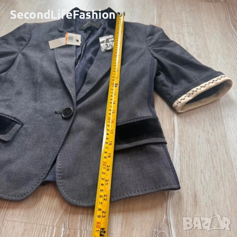 Дамско сако BCBG MaxAzria Michelle, размер S памучна вълна с едно копче, снимка 6 - Сака - 52461353