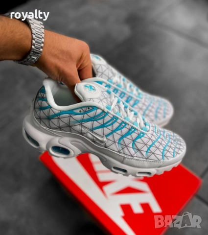 Nike Air Max TN Цвят Бяло и Тюркоаз мъжки маратонки , снимка 6 - Маратонки - 51626333