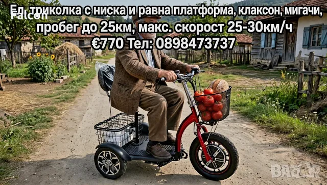 Електрическа триколка -H1 Plus , снимка 8 - Мотоциклети и мототехника - 28957717