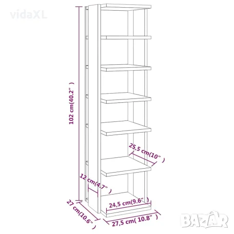 vidaXL Шкаф за обувки, дъб сонома, 27,5x27x102 см, инженерно дърво, снимка 7 - Шкафове - 56147845
