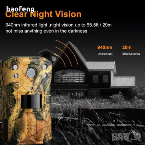 Нови 4G MYAI HC01 LTE Ловна камера 14MP 2.7K двойно аудио APP до 128GB PIR свързване и гледане от ра, снимка 12 - Ловно оръжие - 42342421