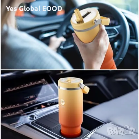 Fjbottle термобутилка 1200 мл със сламка – BPA Free, снимка 4 - Термо продукти (термоси, термочаши) - 56096023