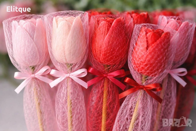 ръчно изработени сапунени лалета 